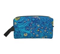 Borsa per il trucco per donne, ragazze e adolescenti, grande capacità, borsa per cosmetici da viaggio, organizer per il trucco, grande e carina borsa per il trucco da viaggio con dipinto a cielo
