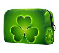 Borsa per il trucco per il giorno di San Patrizio con trifoglio verde per borsa da viaggio portatile organizer da viaggio per articoli da toeletta Beauty Bag impermeabile regali cosmetici borse per