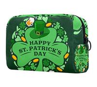 Borsa per il trucco per il giorno di San Patrizio con trifoglio verde per borsa da viaggio portatile organizer da viaggio per articoli da toeletta Beauty Bag impermeabile regali cosmetici borse per