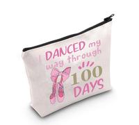 Borsa per il trucco per insegnante di danza, regalo per la vita di danza, I Danced My Way Through 100 Days Gifts 100 Days Danced Zipper Bag, Regno Unito ballato