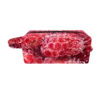 Borsa per il trucco per le donne,Borsa per cosmetici piccola,Borse per il trucco da viaggio,acqua e fragole Borsa da stampa