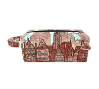 Borsa per il trucco per le donne,Borsa per cosmetici piccola,Borse per il trucco da viaggio,amo la mia città Borsa da stampa