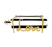 Borsa per il trucco per le donne,Borsa per cosmetici piccola,Borse per il trucco da viaggio,amore d'oro disegnato a mano Borsa da stampa