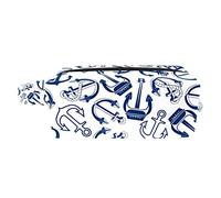Borsa per il trucco per le donne,Borsa per cosmetici piccola,Borse per il trucco da viaggio,ancore marine blu vintage Borsa da stampa