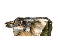 Borsa per il trucco per le donne,Borsa per cosmetici piccola,Borse per il trucco da viaggio,Animale selvatico del lupo Borsa da stampa
