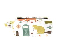 Borsa per il trucco per le donne,Borsa per cosmetici piccola,Borse per il trucco da viaggio,fumetto della foresta degli animali Borsa da stampa