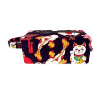 Borsa per il trucco per le donne,Borsa per cosmetici piccola,Borse per il trucco da viaggio,giappone tradizionale viaggio doodle Borsa da stampa