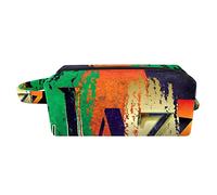 Borsa per il trucco per le donne,Borsa per cosmetici piccola,Borse per il trucco da viaggio,jazz retrò graffiti colorati Borsa da stampa