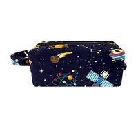 Borsa per il trucco per le donne,Borsa per cosmetici piccola,Borse per il trucco da viaggio,Razzo dell'astronave spaziale del fumetto Borsa da stampa