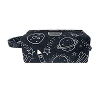 Borsa per il trucco per le donne,Borsa per cosmetici piccola,Borse per il trucco da viaggio,razzo pianeta spaziale Borsa da stampa