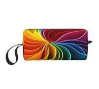 Borsa per il trucco per le donne Interior Palace Architettura Vintage di grande capacità Borse cosmetiche Borsa da toilette portatile Borsa da viaggio, Rainbow Swirl, Taglia unica