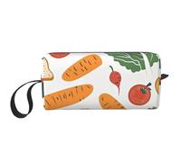 Borsa per il trucco per pane di verdure, resistente all'acqua, organizer da viaggio per donne e uomini, custodia per cosmetici a forma di carota, con cerniera, piccola borsa per attrezzi portatile