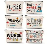 Borsa per il trucco per ringraziare le infermiere, kit di emergenza per infermiere, custodia cosmetica multifunzionale per infermiere, regalo perfetto per la laurea per infermiere, elementi essenziali