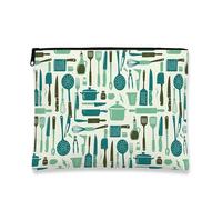 Borsa per il trucco per utensili da cucina, borsa da viaggio colorata per utensili da cucina, borsa da viaggio per donne, piccola borsa portatile in tela con cerniera, borsa da toilette per la cura