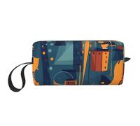 Borsa per il trucco per violoncello e violino, resistente all'acqua, da viaggio, organizer per articoli da toeletta per donne e uomini, custodia colorata per musica e cosmetici, con cerniera, piccola