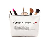 Borsa per il trucco personalizzata piccola ed elegante, regali di compleanno personalizzati per amici, figlie e madri., Sorella, Sorelle-5