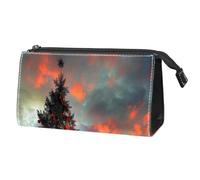 Borsa per il trucco piccola,borsa da viaggio per il trucco,Albero di Natale Architettura Francia,borsa per l'organizzatore del trucco
