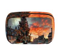 Borsa per il trucco piccola,borsa da viaggio per il trucco,Albero di Natale Architettura Francia,borsa per l'organizzatore del trucco
