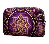 Borsa per il trucco piccola,borsa da viaggio per il trucco,amore mandala viola cosmico,borsa per l'organizzatore del trucco