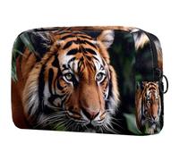 Borsa per il trucco piccola,borsa da viaggio per il trucco,Animale della foresta Tigre,borsa per l'organizzatore del trucco