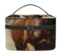 Borsa per il trucco piccola,borsa da viaggio per il trucco,Animale della prateria del cavallo in esecuzione,borsa per l'organizzatore del trucco