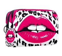 Borsa per il trucco piccola,borsa da viaggio per il trucco,Bacio di leopardo astratto contemporaneo,borsa per l'organizzatore del trucco