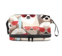 Borsa per il trucco piccola,borsa da viaggio per il trucco,Bradipo del fumetto con gli occhiali,borsa per l'organizzatore del trucco