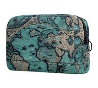 Borsa per il trucco piccola,borsa da viaggio per il trucco,Bussola Terra d'epoca,borsa per l'organizzatore del trucco