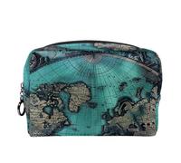 Borsa per il trucco piccola,borsa da viaggio per il trucco,Bussola Terra d'epoca,borsa per l'organizzatore del trucco