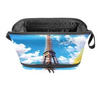 Borsa per il trucco piccola,borsa da viaggio per il trucco,cielo degli alberi della torre eiffel,borsa per l'organizzatore del trucco