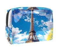 Borsa per il trucco piccola,borsa da viaggio per il trucco,cielo degli alberi della torre eiffel,borsa per l'organizzatore del trucco