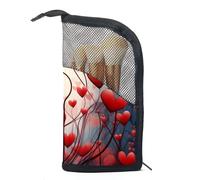 Borsa per il trucco piccola,borsa da viaggio per il trucco,cuore di amore di valentines day,borsa per l'organizzatore del trucco