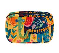 Borsa per il trucco piccola,borsa da viaggio per il trucco,Elefante Fiore Cuore floreale,borsa per l'organizzatore del trucco
