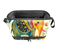 Borsa per il trucco piccola,borsa da viaggio per il trucco,Elefante Fiore Cuore floreale,borsa per l'organizzatore del trucco