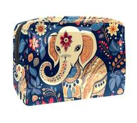 Borsa per il trucco piccola,borsa da viaggio per il trucco,elefante floreale simpatico cartone animato,borsa per l'organizzatore del trucco