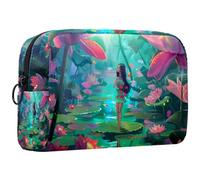 Borsa per il trucco piccola,borsa da viaggio per il trucco,Elfo del fiore del fiore della foresta,borsa per l'organizzatore del trucco