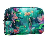 Borsa per il trucco piccola,borsa da viaggio per il trucco,Elfo del fiore del fiore della foresta,borsa per l'organizzatore del trucco
