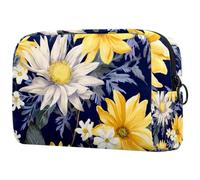 Borsa per il trucco piccola,borsa da viaggio per il trucco,Fiore Acquerello Margherita Girasole,borsa per l'organizzatore del trucco