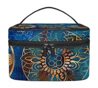 Borsa per il trucco piccola,borsa da viaggio per il trucco,Fiore della mandala dell'acquerello dell'annata,borsa per l'organizzatore del trucco