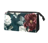 Borsa per il trucco piccola,borsa da viaggio per il trucco,Fiore di peonia vintage,borsa per l'organizzatore del trucco
