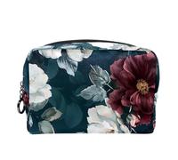 Borsa per il trucco piccola,borsa da viaggio per il trucco,Fiore di peonia vintage,borsa per l'organizzatore del trucco