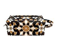 Borsa per il trucco piccola,borsa da viaggio per il trucco,Fiore di struttura gotica dell'annata,borsa per l'organizzatore del trucco