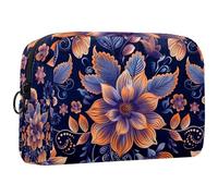 Borsa per il trucco piccola,borsa da viaggio per il trucco,fiore stampato etnico colorato,borsa per l'organizzatore del trucco