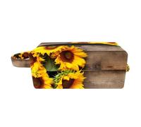 Borsa per il trucco piccola,borsa da viaggio per il trucco,fiori su fondo di legno vecchio,borsa per l'organizzatore del trucco