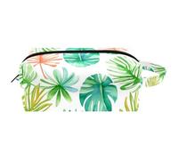 Borsa per il trucco piccola,borsa da viaggio per il trucco,Foglie di palme verdi tropicali,borsa per l'organizzatore del trucco