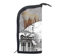 Borsa per il trucco piccola,borsa da viaggio per il trucco,Giornale vintage della Torre Eiffel,borsa per l'organizzatore del trucco