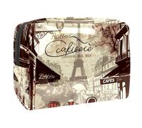 Borsa per il trucco piccola,borsa da viaggio per il trucco,Giornale vintage della Torre Eiffel,borsa per l'organizzatore del trucco