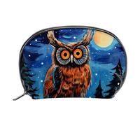 Borsa per il trucco piccola,borsa da viaggio per il trucco,gufo volante notturno della foresta,borsa per l'organizzatore del trucco