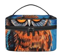 Borsa per il trucco piccola,borsa da viaggio per il trucco,gufo volante notturno della foresta,borsa per l'organizzatore del trucco