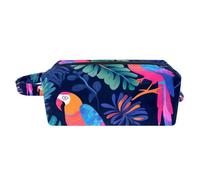 Borsa per il trucco piccola,borsa da viaggio per il trucco,la giungla tropicale colorata lascia i pappagalli,borsa per l'organizzatore del trucco
